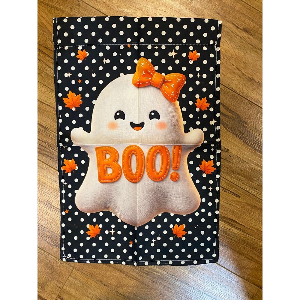 Halloween Garden Flag 12x18in Polyester Ghost BOO Double-sided